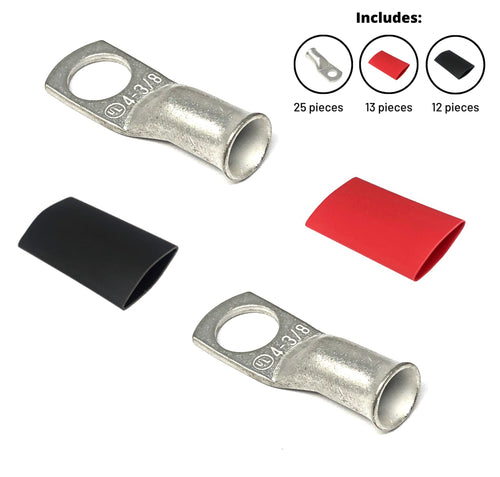 4 Gauge Cable Lugs with Heat Shrink Tubing Kit